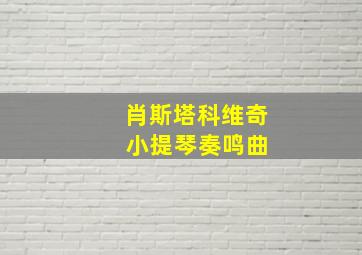 肖斯塔科维奇 小提琴奏鸣曲